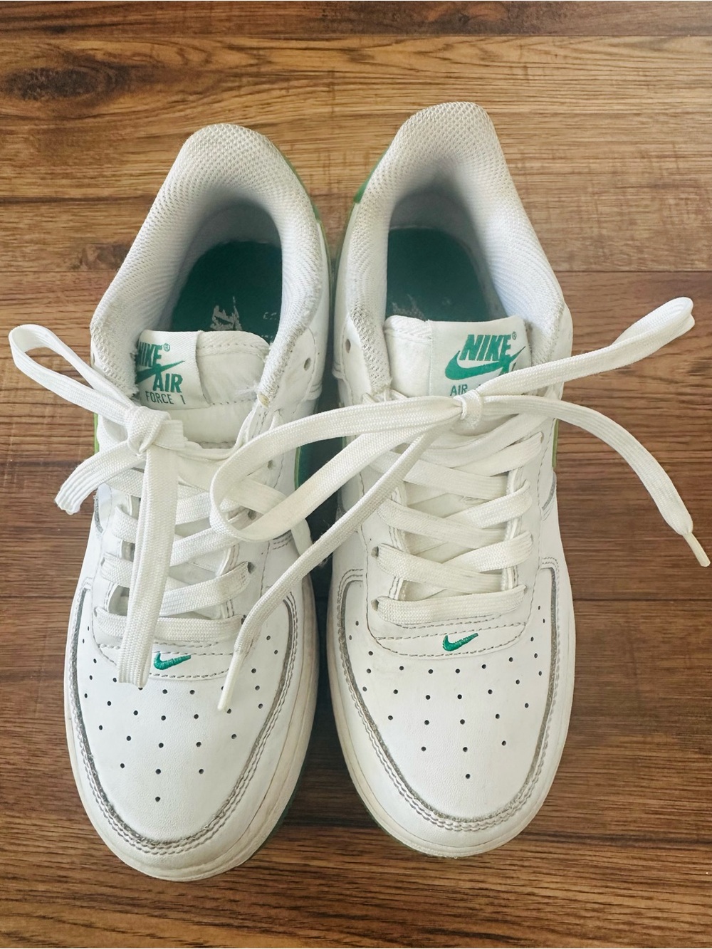 Nike White Sneakers with Teal Accents